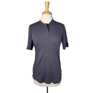 GORE WEAR Womens Merino Western Shirt Charcoal Black Stripe Sz Small 4-6 Henley